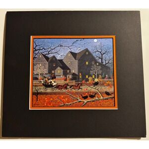 Charles Wysocki Americana Autumn Print Horse Carriage Colonial House‎ Decor Art